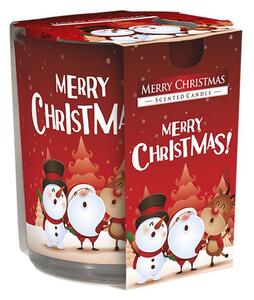 Lumanare parfumata in pahar imprimat Bispol, Merry Christmas, SN72S-09