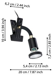 Eglo 300914 - Lampă LED cu clemă PARRINI 1xGU10/4,5W/230V neagră