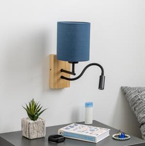 Lampă LED de perete Brilagi NUBILA WOOD 1xE27/25W/230V + LED/3W stejar/albastru închis