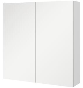 Kleankin Dulap de Baie cu Oglindă, 2 Uși Soft Close, 60x15x60 cm, Rafturi Ajustabile, Dulap Suspendat cu Economisire de Spațiu, Alb Lucios | Aosom Romania