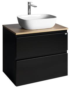 Aqualine Aqualine, dulap ALTAIR cu blat 68 cm, negru mat/stejar emporio, AI670-01