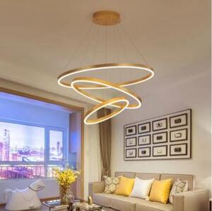 LUSTRA LED 3 CORPURI DIMABILA TELECOMANDA GOLD 120W