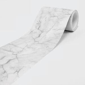 Bordură autoadezivă din vlies marmură albă 15 cm x 5 m