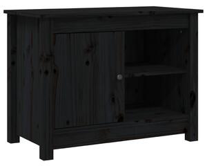 Comodă TV, negru, 70x36,5x52 cm, lemn masiv de pin