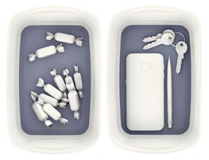 Cutie de depozitare albă/gri din plastic 25x16x10 cm MyBox – Leitz