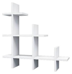 RAFT DECORATIV PERETE, SUSPENDAT, PAL MELAMINAT, ALB, 80X20X80 CM, WHITE SHELF, MINAR