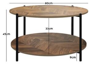 Masuta cafea 2HOME Nook, Rotund, Nature, 80cm