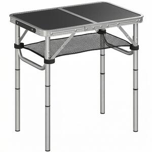 Outsunny Masă de Camping Pliabilă 60 cm, Picnic cu Strat de Plasă, Negru | Aosom Romania
