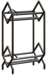 HOMCOM Organizator CD-uri pentru 50 CD-uri, Organizator Viniluri 2 Niveluri din Metal pentru DVD-uri, Cărți, Albume, Negru | Aosom Romania