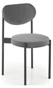 Scaun tapitat K509, gri, stofa catifelata, 42x48x80 cm