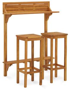 Set mobilier bar de balcon, 3 piese, lemn masiv de acacia
