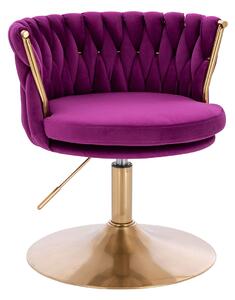 HR450N Scaun Fucsia din Catifea cu Bază Aurie