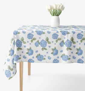 Goldea față de masă decorativă loneta - flori de hortensie albastră 80 x 80 cm
