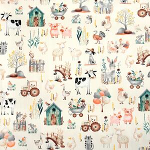 Lenjerie de pat din bumbac pentru patut HAPPY FARM albă Dimensiune lenjerie de pat: 45 x 65 cm | 90 x 135 cm
