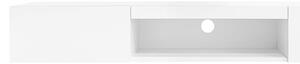 Suport TV mobil, suport TV de perete, cu iluminare LED și control prin aplicație Bluetooth, 160×31×22 cm, Alb