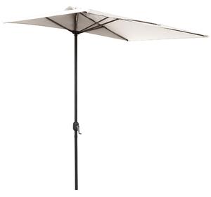 Outsunny Umbrar de Perete Semicircular cu Manivelă, Design Compact pentru Terase și Balcoane, Crem | Aosom Romania