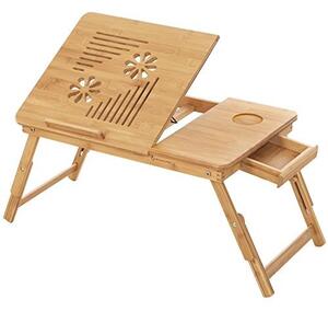 Masuta Suport Laptop Model Kaisley, 55x35x(21-29) cm, Natural, Lemn
