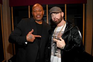 Fotografie Dr. Dre and Eminem at 36th Annual Rock & Roll Hall, Kevin Mazur