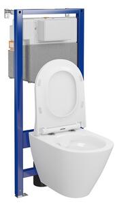 Set vas wc suspendat City Oval CleanOn cu capac soft close si rezervor incastrat C14 Aqua 50