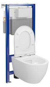 Set vas wc suspendat Zen Pro StreamOn cu capac soft close si rezervor incastrat C19 Aqua 50 pneumatic