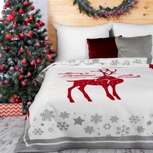 Pătură reversibilă de Crăciun cu cerb Lăţime: 150 cm | Lungime: 200 cm