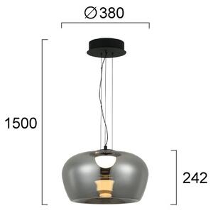 Lustră LED pe sârmă NADIA LED/20W/230V fumuriu/negru