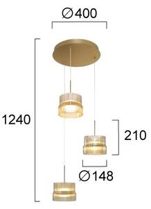 Candelabru LED suspendat pe cablu LUXE LED/34W/230V, alamă