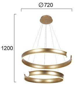 Candelabru LED suspendat pe cablu MARLEN LED/84W/230V, auriu