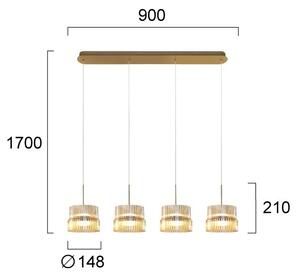 Lustră LED pe cablu LUXE LED/46W/230V alamă