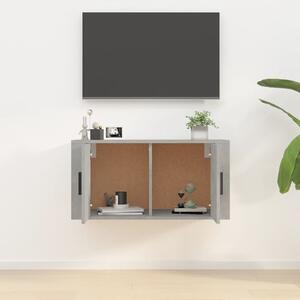 Dulap TV montat pe perete, gri beton, 80x34,5x40 cm