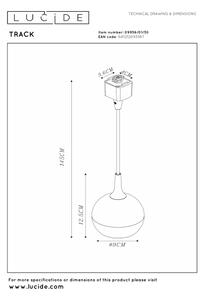 Lucide 09956/01/30 -Lampă suspendată pe cablu pentru sistemul de șine TRACK 1xG10/M16/50W/230V