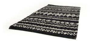 Covor din bumbac Webtappeti Ethnic, 55 x 140 cm, negru-alb