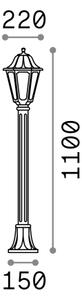 Ideal lux - Lampadar exterior 1xE27/60W/230V negru