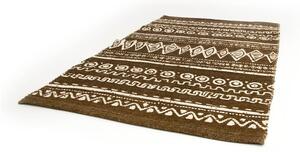 Covor din bumbac Webtappeti Ethnic, 55 x 180 cm, maro-alb