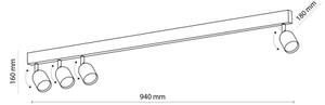Spot LED TOP 4xGU10/10W/230V negru/auriu