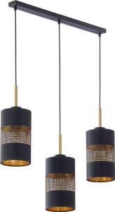 Lustră BOGART cu cablu 3xE27/15W/230V negru/auriu