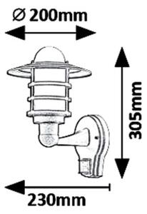 Rabalux 7679 - Aplică perete exterior DARRINGTON 1xE27/20W/230V IP44