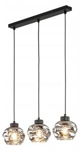 Lustră LED suspendată pe cablu ZULIA 3xE27/15W/230V negru / negru fumuriu