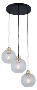 Lustră pe cablu DEVON 3xE27/15W/230V negru/transparent