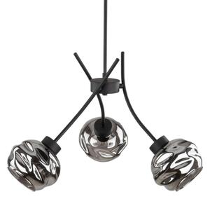 Lustră suspendată pe cablu ZULIA, 3xE27/15W/230V, negru/negru fumuriu