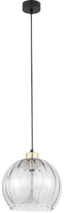 Lampă suspendată pe cablu DEVI 1xE27/15W/230V negru/transparent