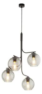 Lustră LED suspendată pe cablu CESAR 4xE27/15W/230V negru/gri fumuriu