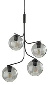 Lustră LED suspendată pe cablu CESAR 4xE27/15W/230V negru/gri fumuriu