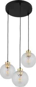 Lustră pe cablu DEVON 3xE27/15W/230V negru/transparent