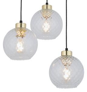 Lustră pe cablu DEVON 3xE27/15W/230V negru/transparent