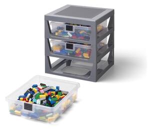 Organizator de depozitare cu 3 sertare LEGO®, gri