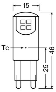 Bec LED G9/1,9W/230V 2700K Osram