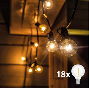 Brilagi - Ghirlandă LED decorativă pentru exterior GIRLANDA 18xE12 13m neagră IP44 alb cald