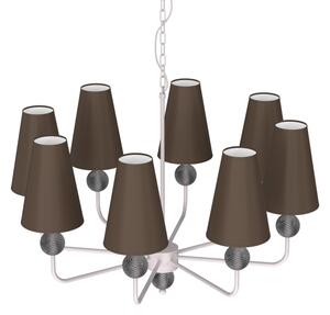 Candelabru cu lanț GRENADA 8xE14/15W/230V gri