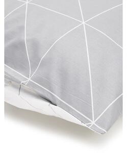 Lenjerie de pat din bumbac de46 Marla, 135 x 200 cm, alb-gri